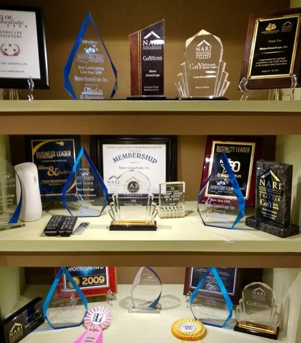 Shelf of MetroGreenscape awards