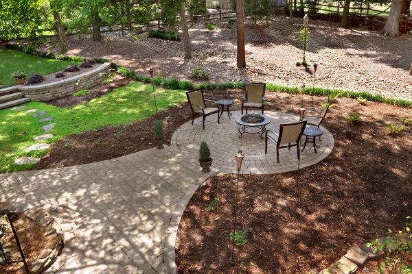 peaceful backyard seating area