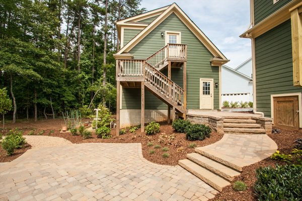 backyard patio with walkway