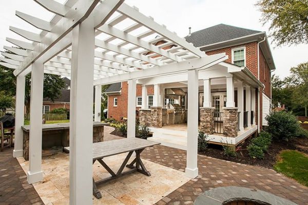 covered backyard grilling patio