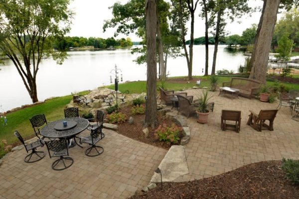 Large patio and outdoor living area right off Lake Norman in North Carolina