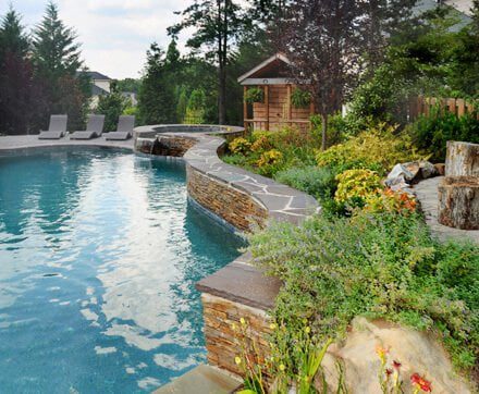 Luxury, custom pool and landscaping in North Carolina by MetroGreenscape