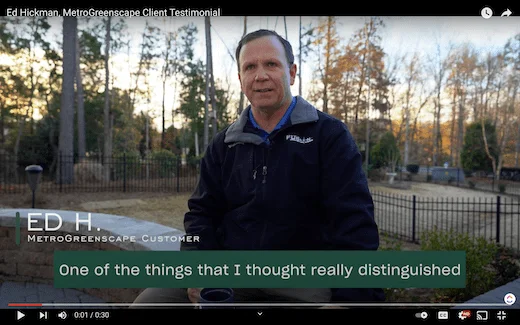 metrogreenscape customer testimonial