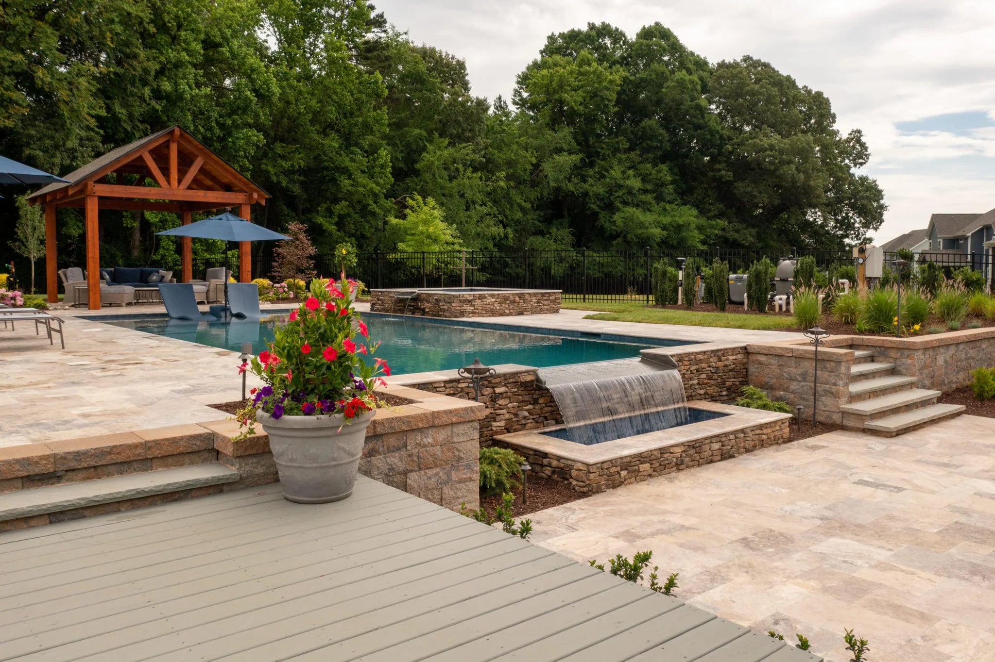 luxury pool and landscaping