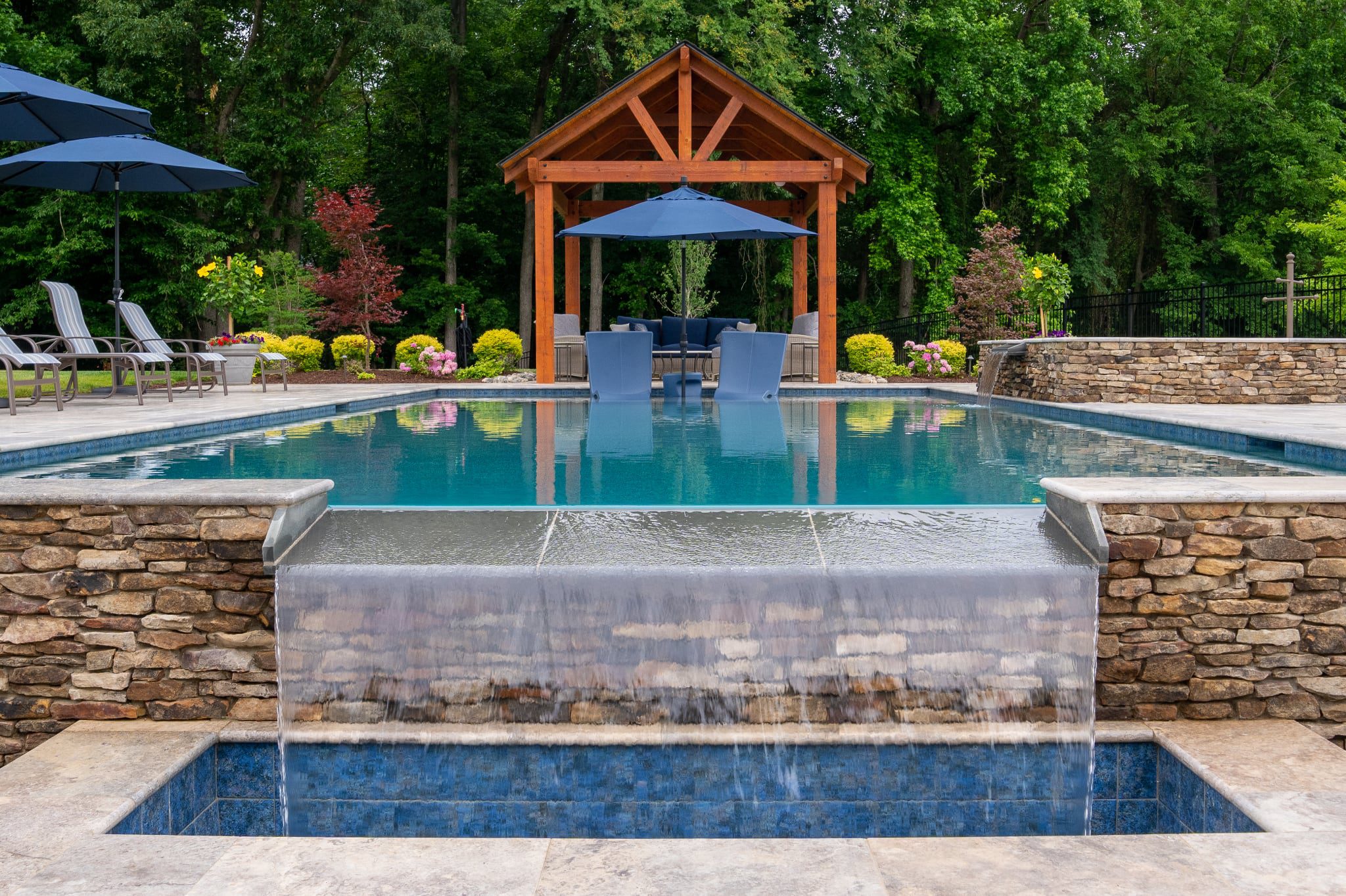luxury pool and landscaping